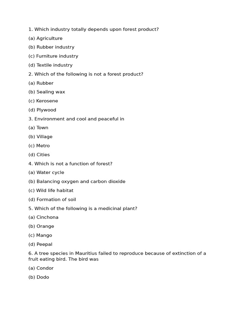 Forest Ecosystem: Key Concepts and Questions | PDF