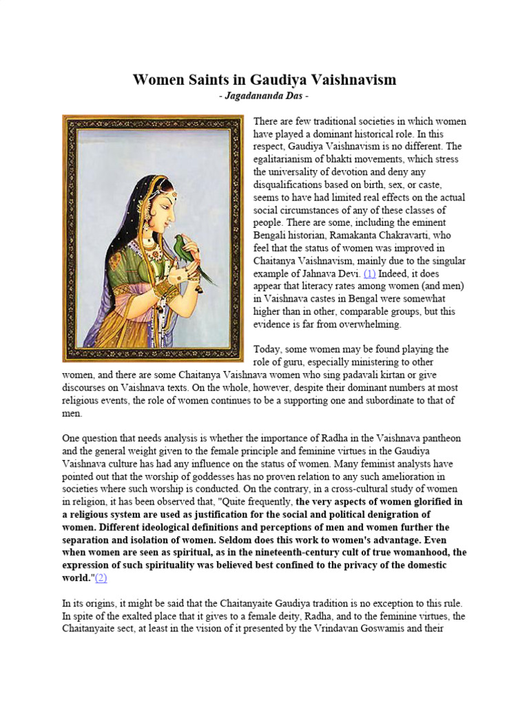 Women Saints in Gaudiya Vaishnavism | PDF | Vaishnavism | Bhakti