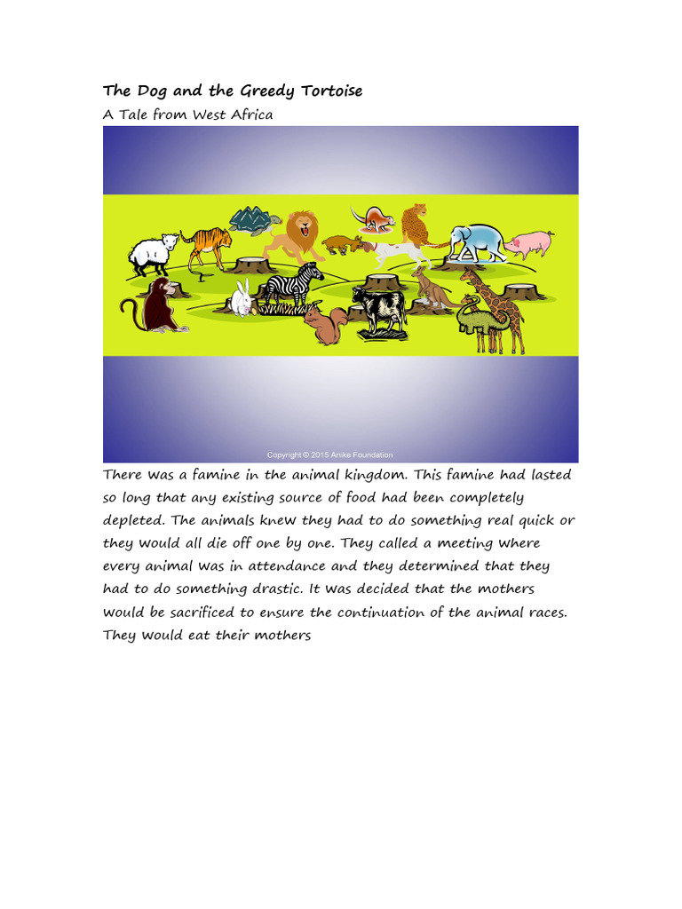 The Dog and the Greedy Tortoise | PDF