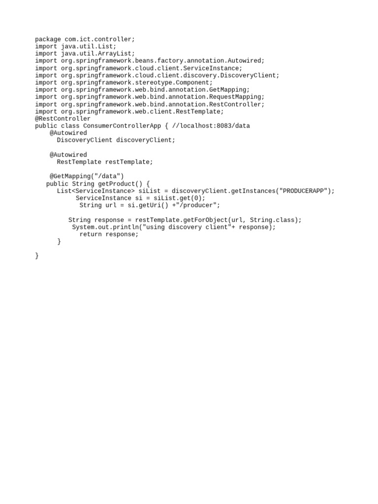 Spring Boot Consumer Controller Code | PDF
