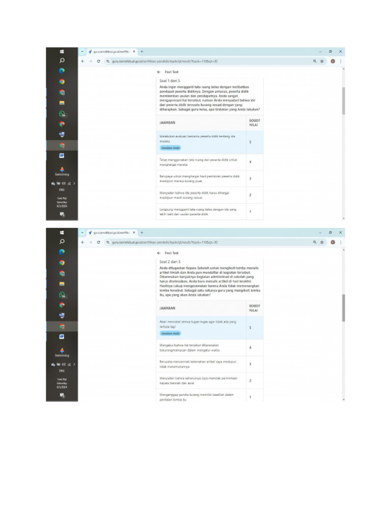 Post Test PSE 1 | PDF