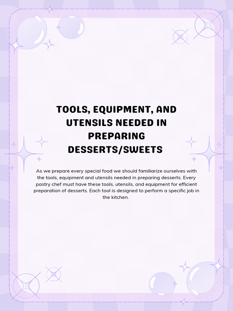Tle Cookery Pdf Desserts Custard