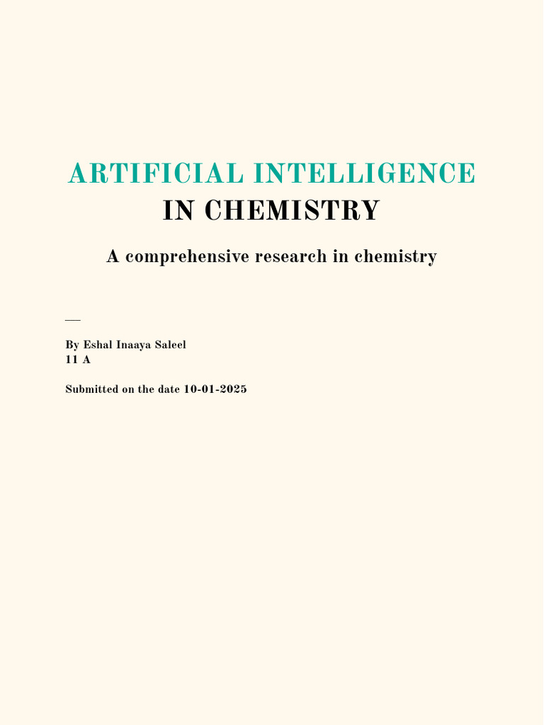 AI Transformations in Chemistry Research | PDF | Artificial ...
