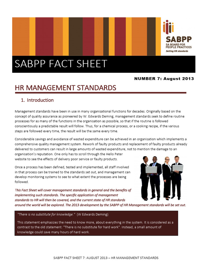HR Management Standards Overview | PDF | Quality Management | Quality ...