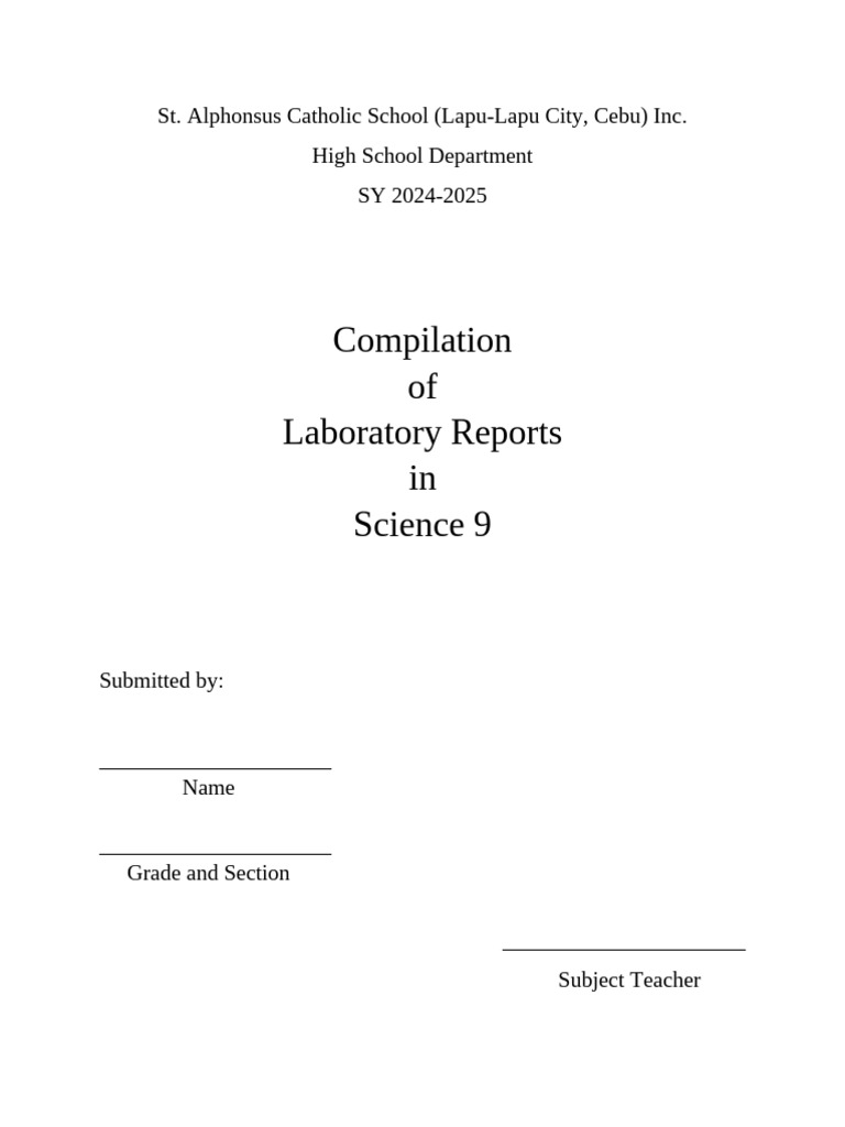 Science 9 Lab Reports Compilation 2024-2025 | PDF