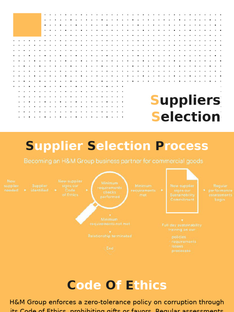 H&M Supplier Selection and Ethics Guide | PDF | Employment | Recruitment