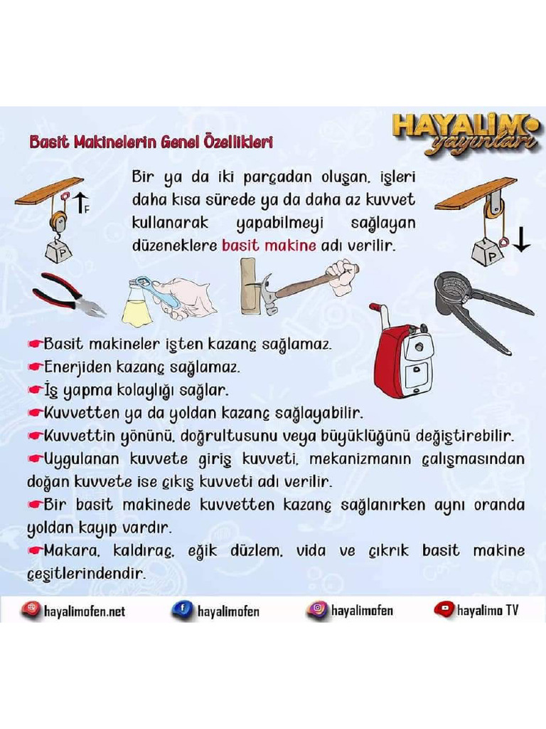 8.Sinif-Fen-Bilimleri-Basit-Makineler-Ders-Notlari- | PDF