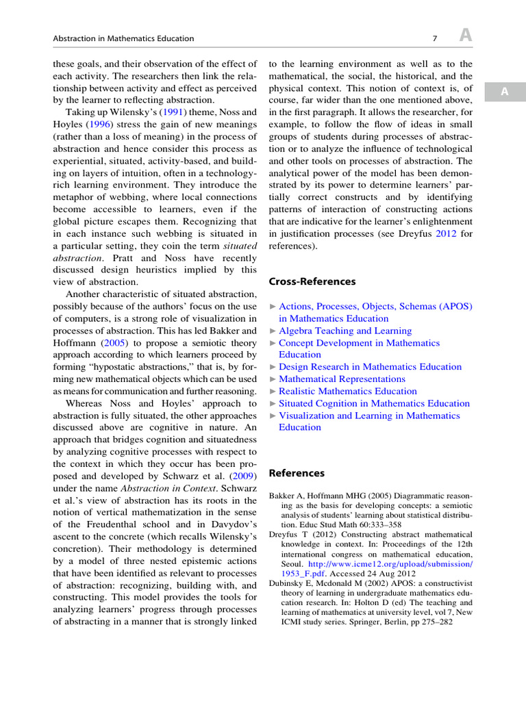 Situated Abstraction in Math Learning | PDF | Mathematics | Abstraction