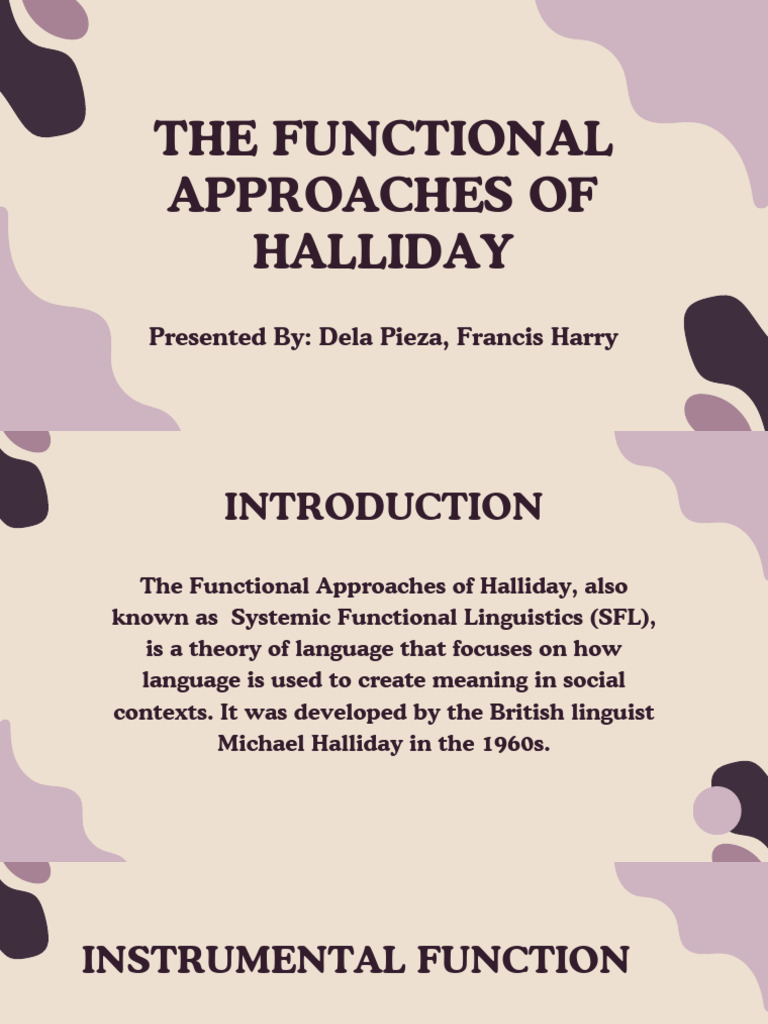 Halliday's Functional Language Theory | PDF