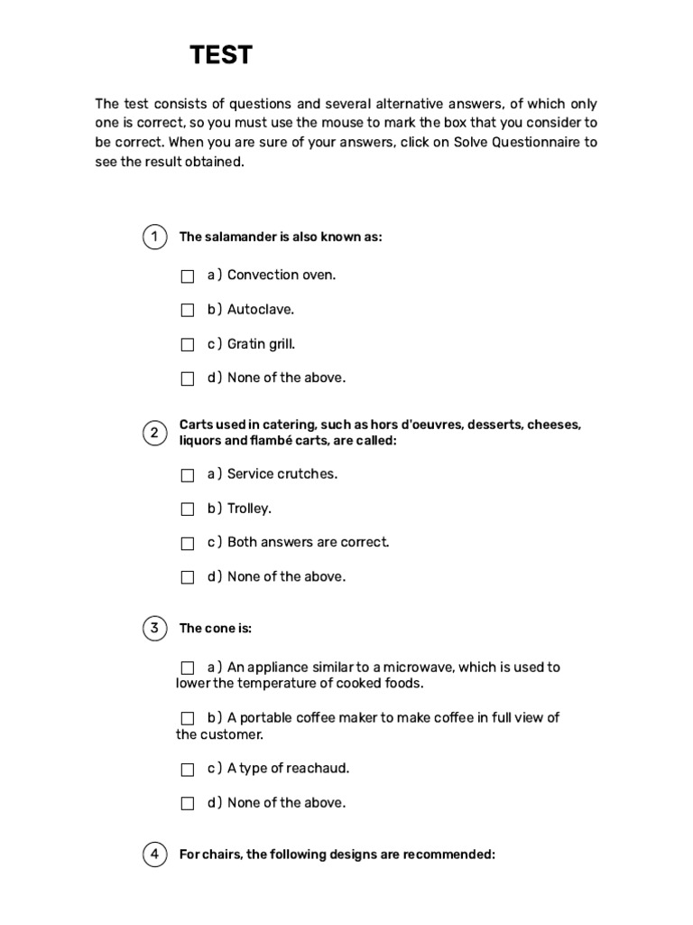 Catering Equipment Quiz Questions | PDF | Grilling | Cuisine
