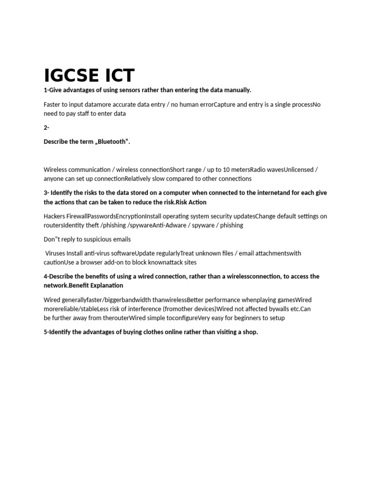 Igcse Ict | PDF | Printer (Computing) | World Wide Web