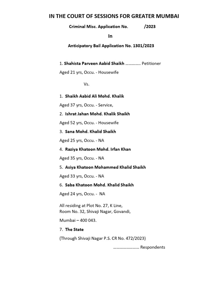 MA of Shahista | PDF | Bail | Justice