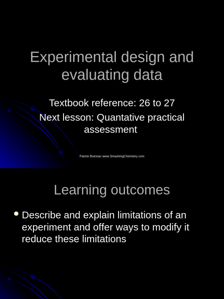 AS LVL Bio PowerPoints 30 Experimental Design and Evaluating Data | PDF