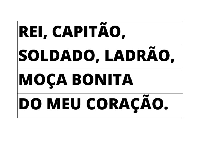 Atividade para Impressao Parlenda Rei Capitao Edi3 21und01 | PDF