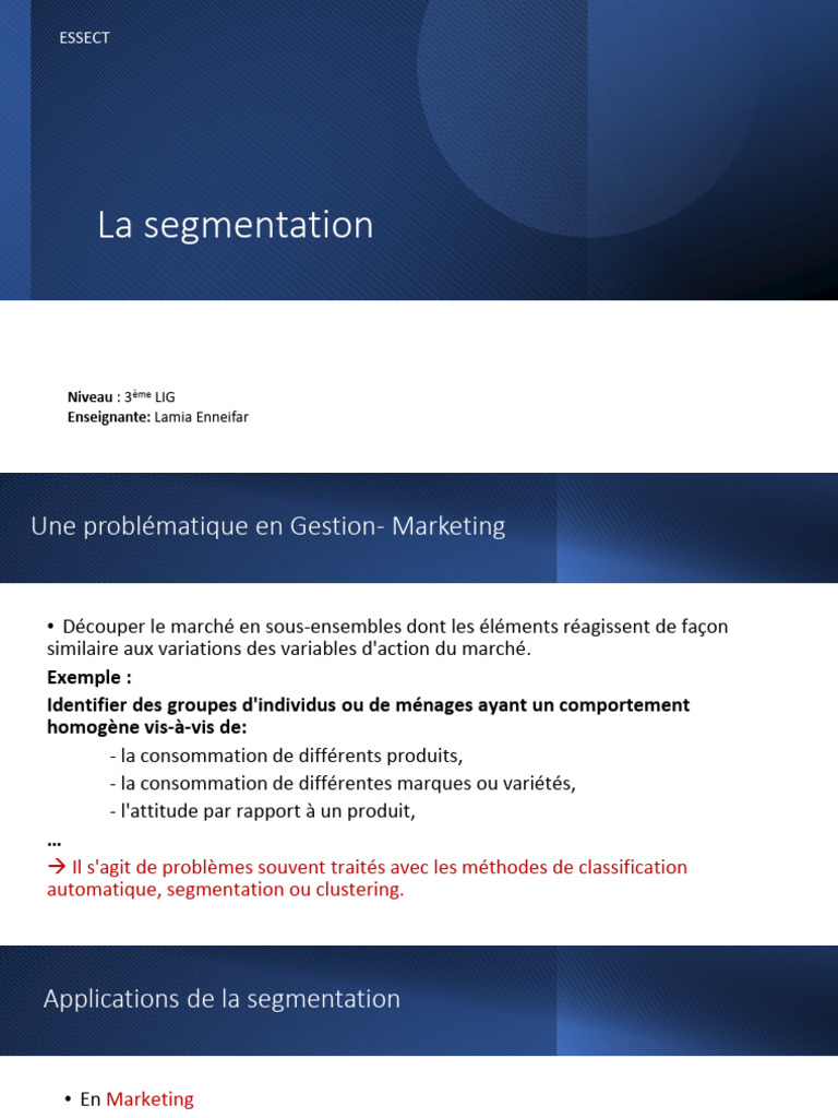 Segmentation et partitionnement marketing | PDF | Partitionnement de ...