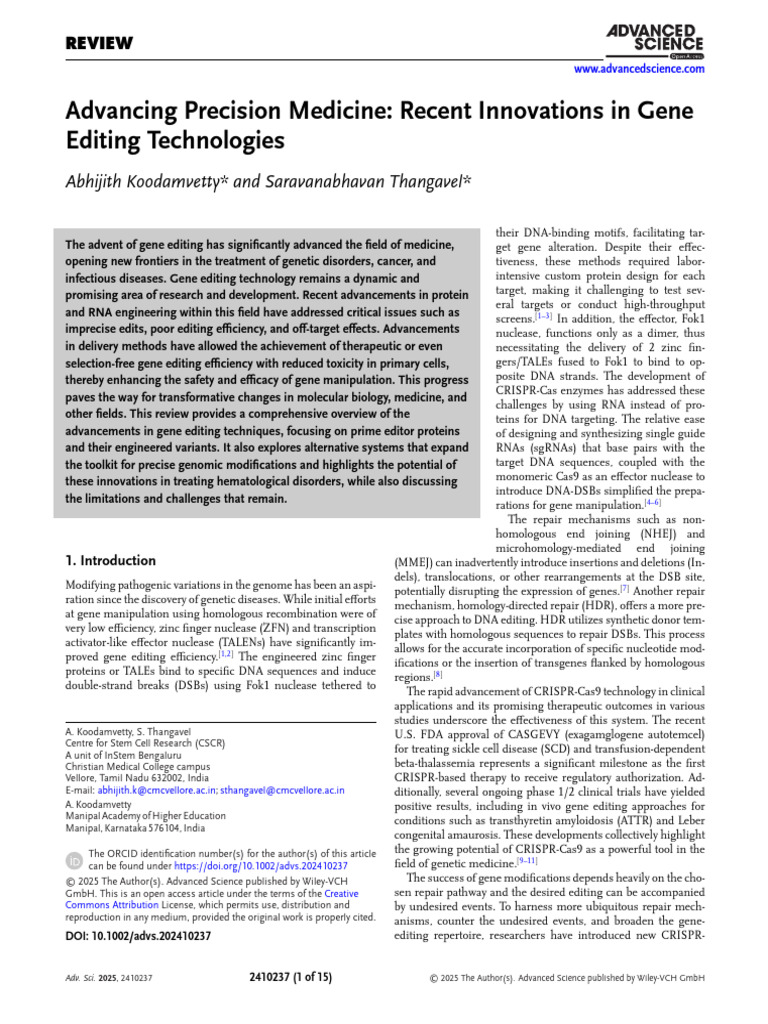 Advancing Precision Medicine Recent Innovations in | PDF | Dna | Gene