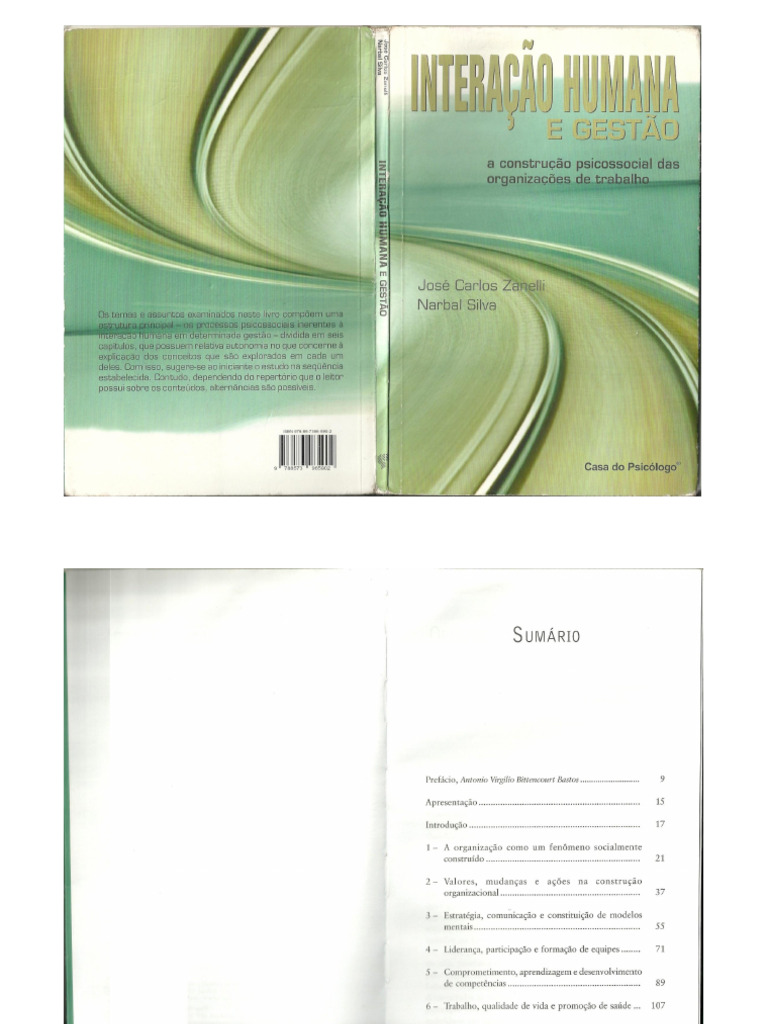 Livro - Zanelli - Interação Humana e Gestão A Construção Psicossocial ...