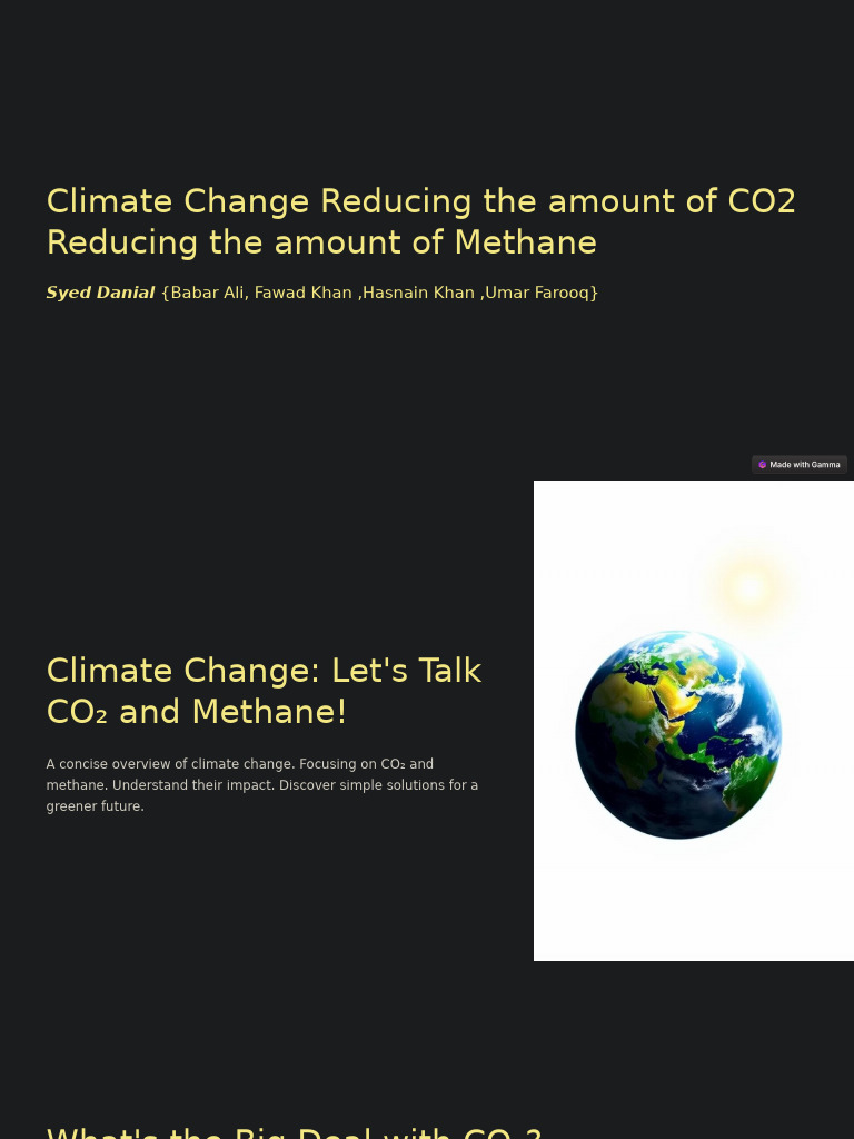Climate Change: CO₂ & Methane Solutions | PDF | Methane | Climate Change
