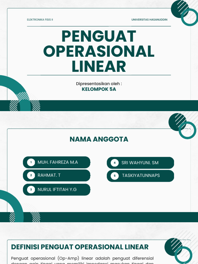 Penguat Operasional Linear: Definisi & Fungsi | PDF