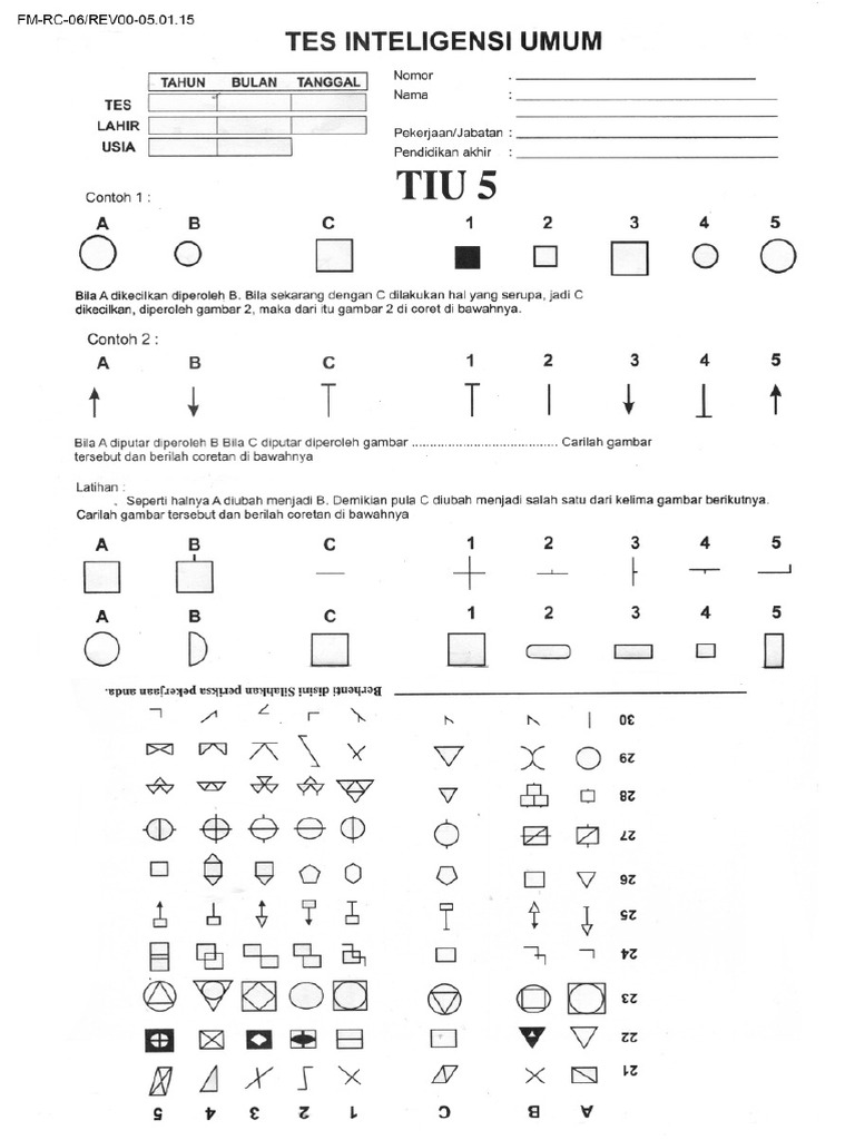 04 Form Psikotes Tiu1 | PDF
