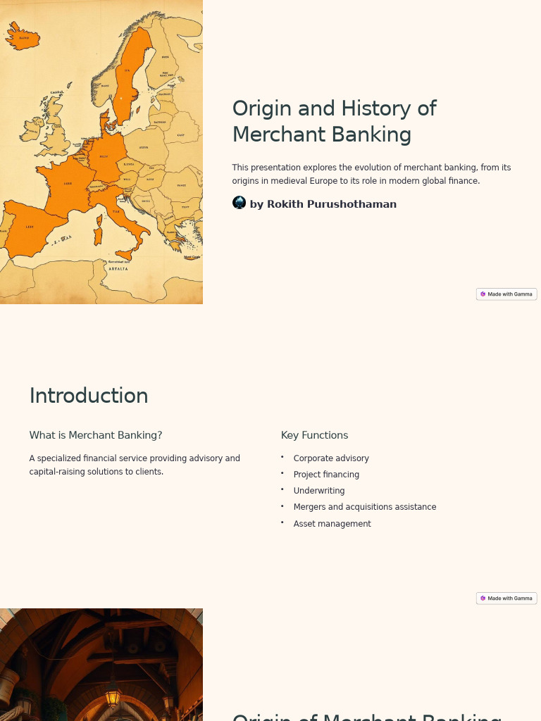 Evolution of Merchant Banking History | PDF | Banks | Mergers And ...