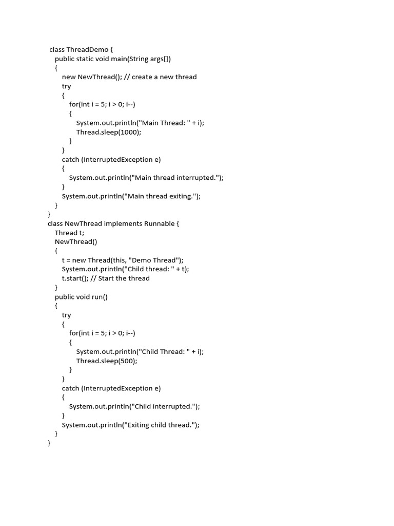 Java Thread Example Code | PDF