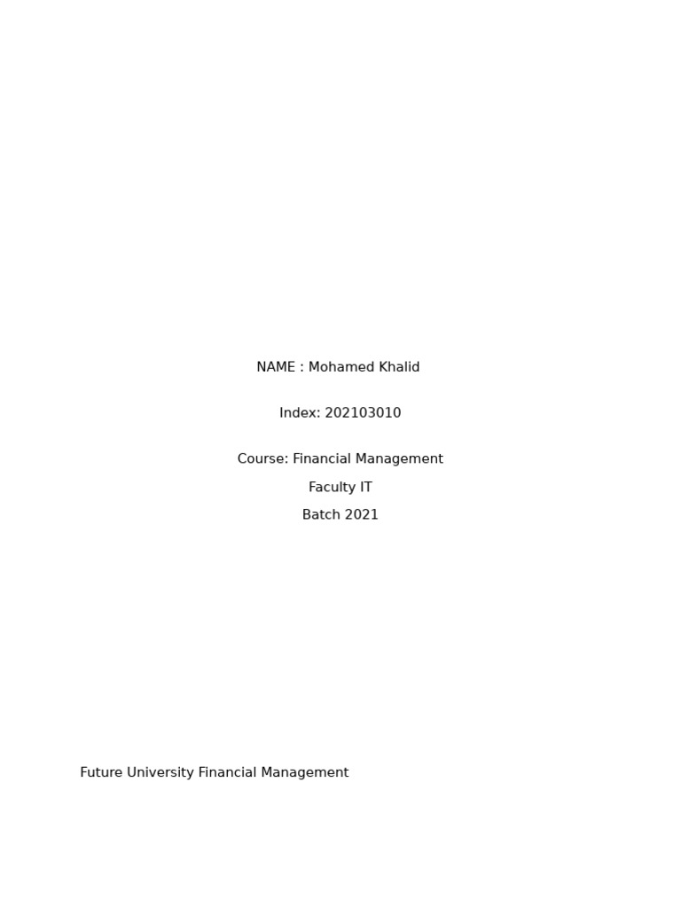 FM Assignment 2 | PDF