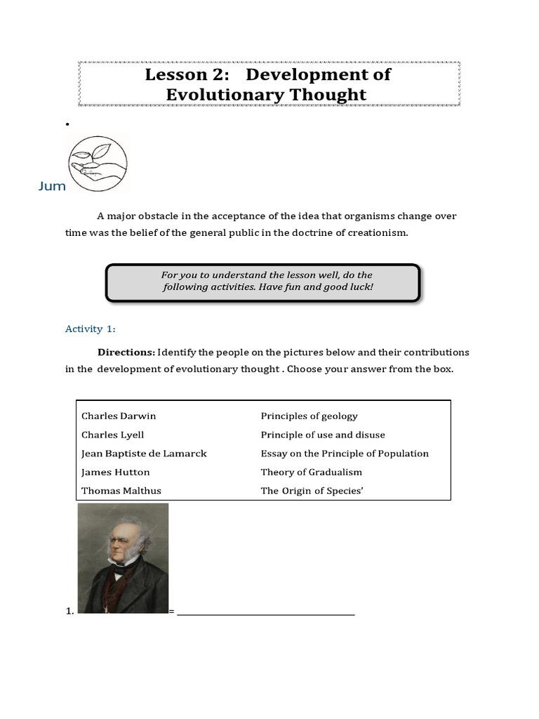 Evolutionary Thought Contributors | PDF | Charles Darwin | Natural ...