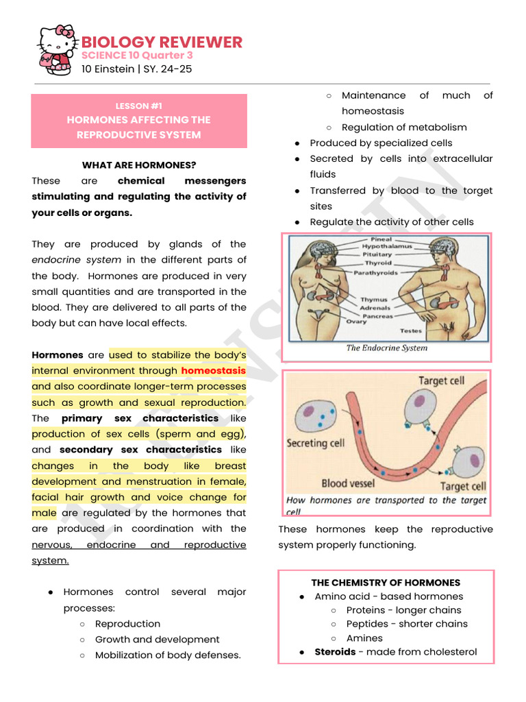Hormones and Reproductive Health Guide | PDF | Dna | Rna