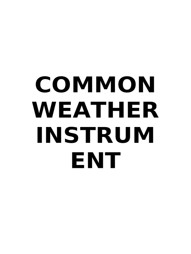 Common Weather Instrument | PDF