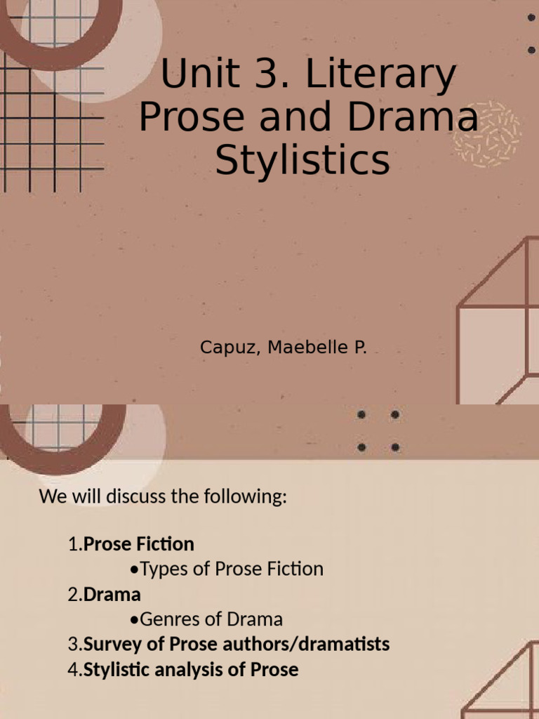 Prose and Drama: Literary Styles Explained | PDF | Novels | Tragedy