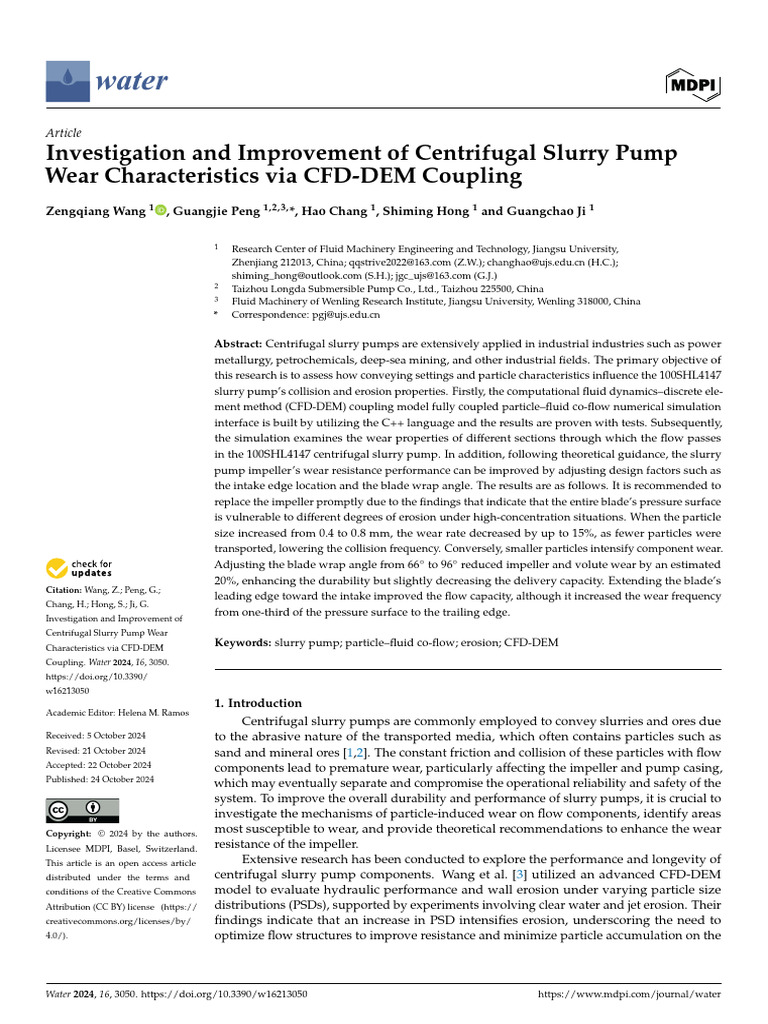 Improve Slurry Pump Characteristics | PDF | Pump | Force
