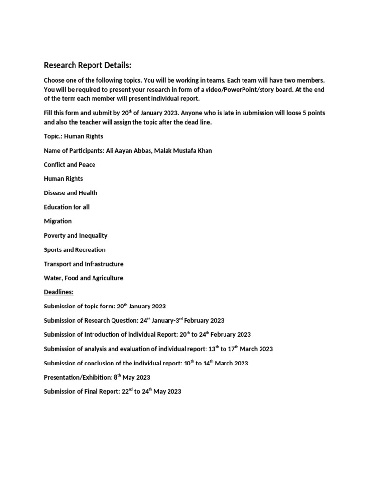 Project Topic Selection Form | PDF