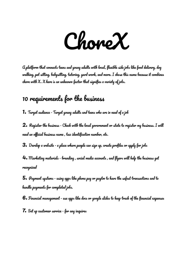 ChoreX GP | PDF | Business | Economies