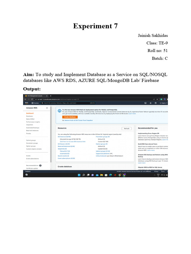Te9 C 51 CC Expt 07 Jainishsakhidas | PDF