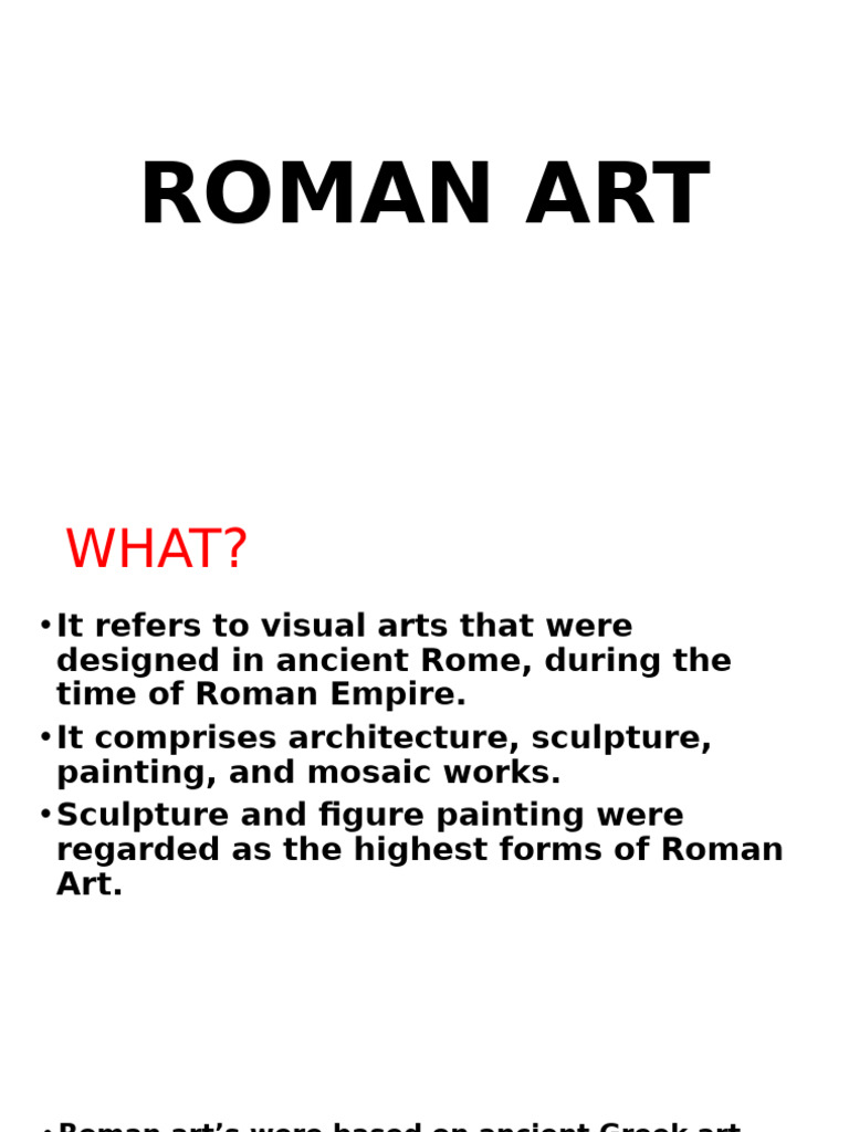 Overview of Roman Art and Architecture | PDF | Roman Empire | Sculpture