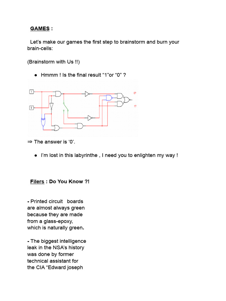 Fun Brain Games and Tech Trivia | PDF