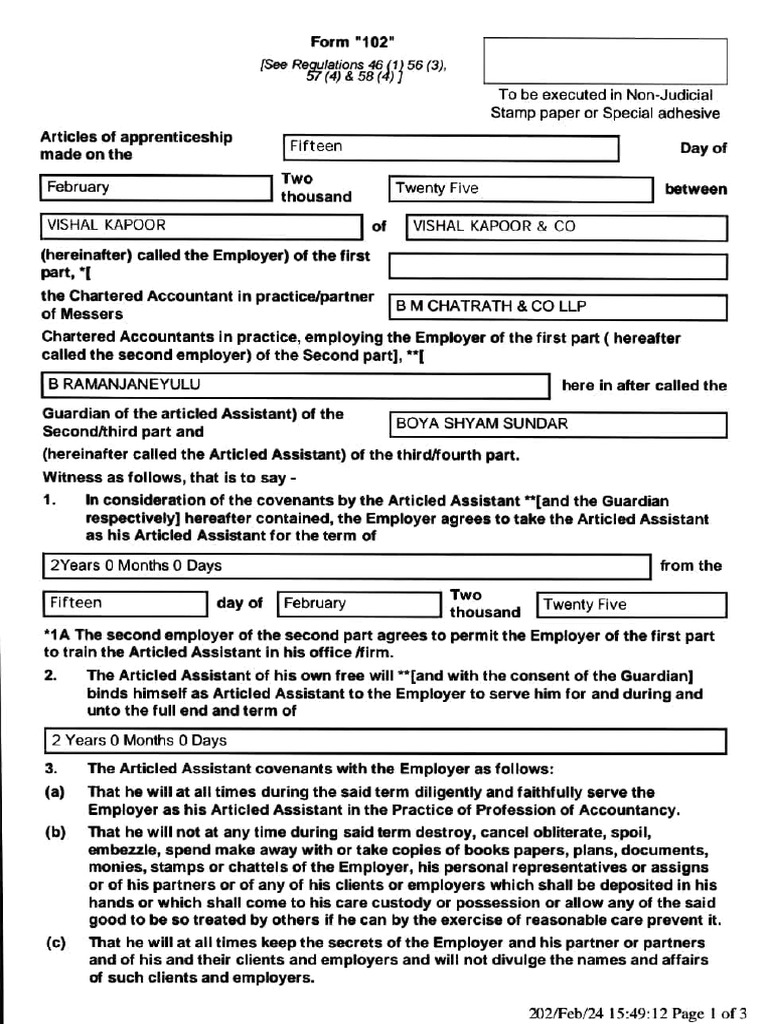 Articles of Apprenticeship Agreement | PDF | Cheque | Banks