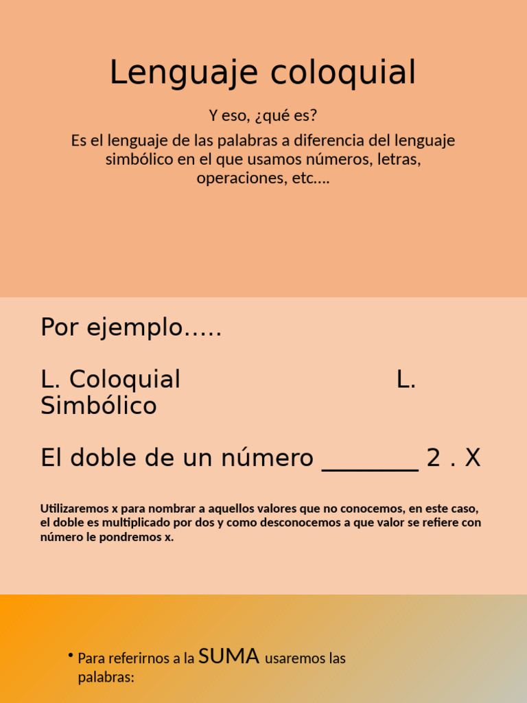 Lenguaje Coloquial | PDF | Multiplicación | Matemáticas