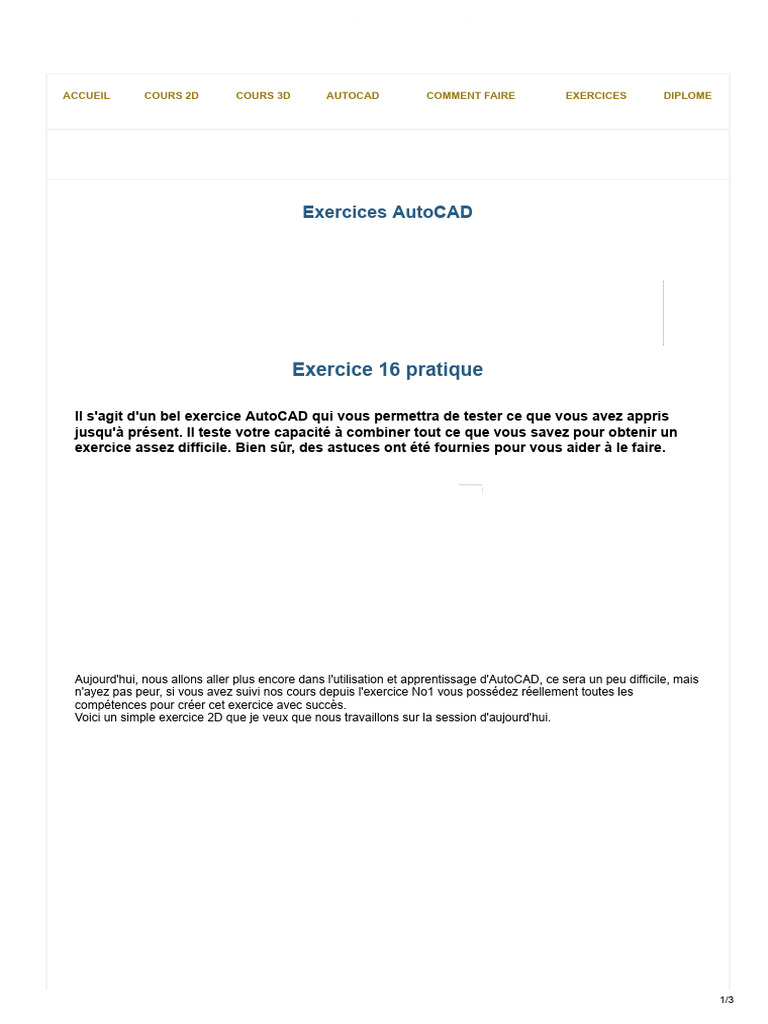 Exercice 16 : Apprendre AutoCAD 2D | PDF | AutoCAD
