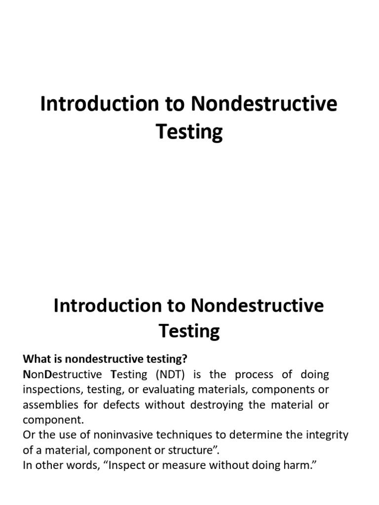 1 Introduction To Nondestructive Testing | PDF | Nondestructive Testing ...
