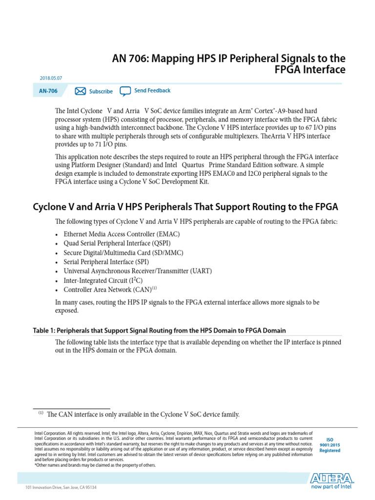 HPS IP Signal Routing to FPGA Guide | PDF | Field Programmable Gate ...