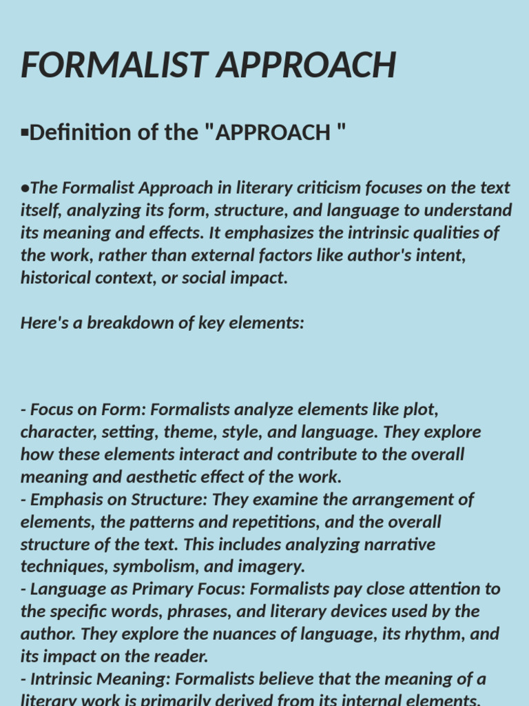 Formalist Approach 10 Integrity 250206 121024 1 | PDF | Literary ...