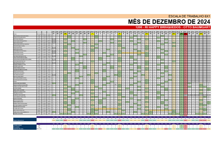 Escala de Trabalho 6x1 - Dez 2024 | PDF