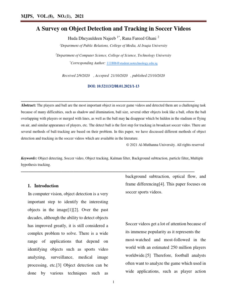 A_Survey_on_Object_Detection_and_Trackin | PDF | Shape | Kalman Filter