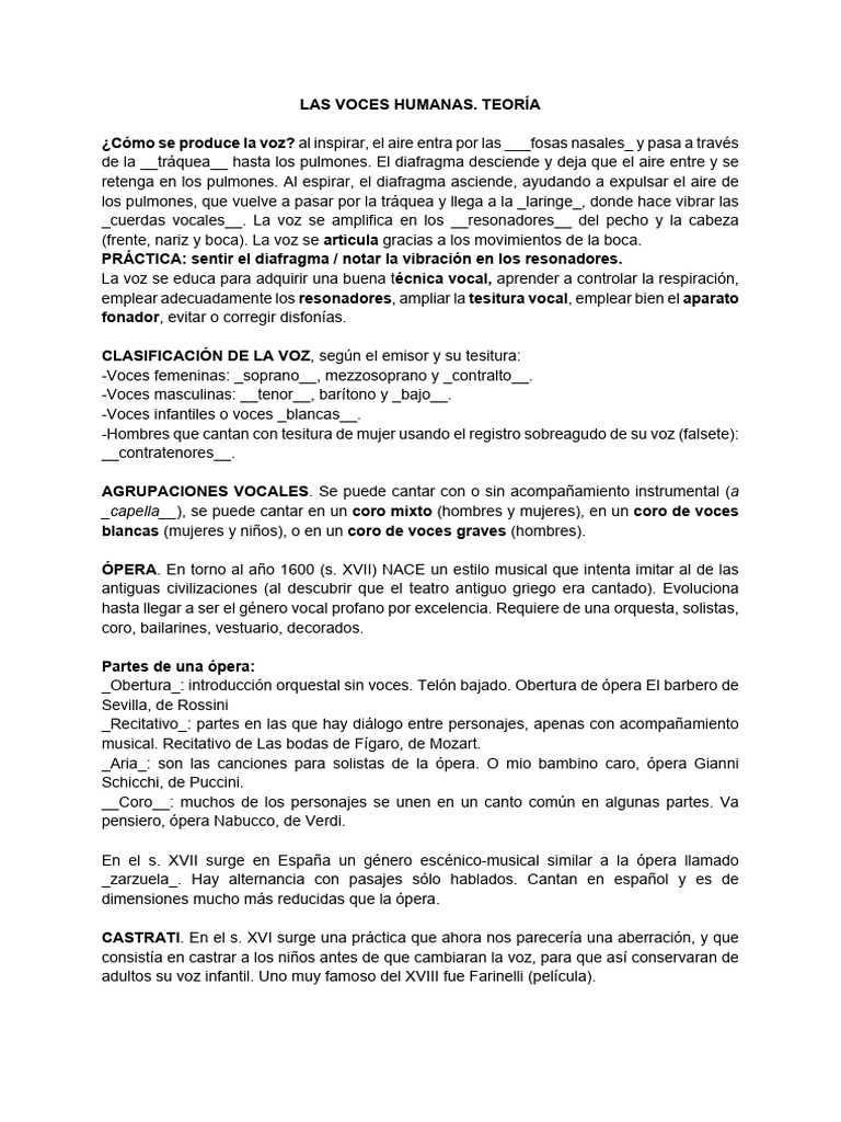 Teoría y Práctica de la Voz Humana | PDF | Ópera | Coro