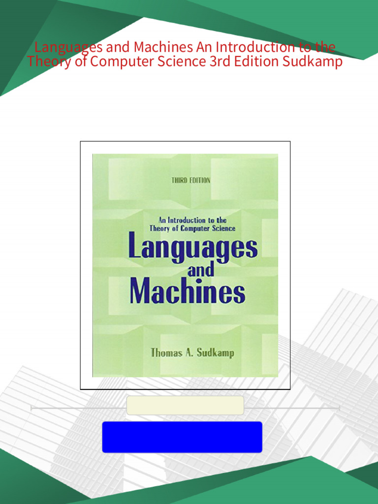 Languages and Machines An Introduction to the Theory of Computer ...