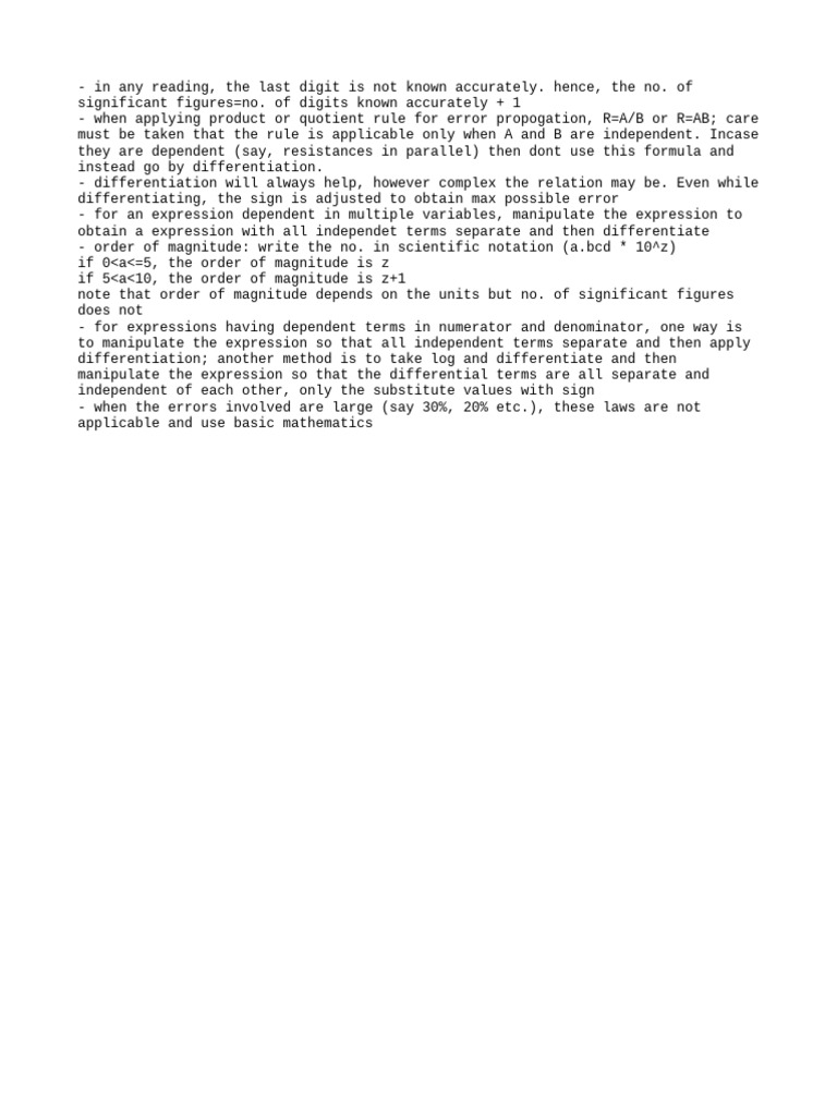 Error Propagation and Significant Figures Guide | PDF