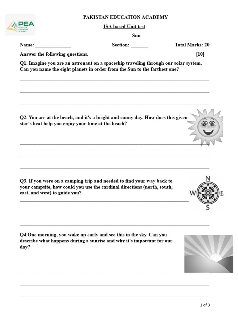Astronomy and Sunlight Unit Test | PDF | Sun | Earth