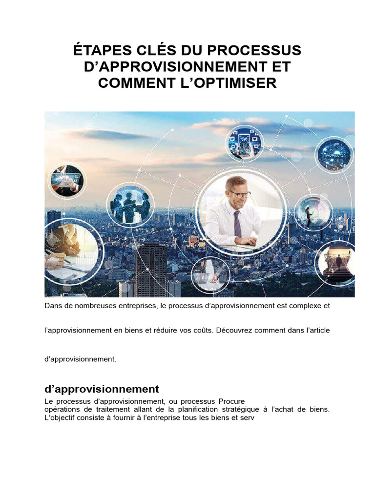 Optimisation du processus d'approvisionnement | PDF | Stock | Procuration